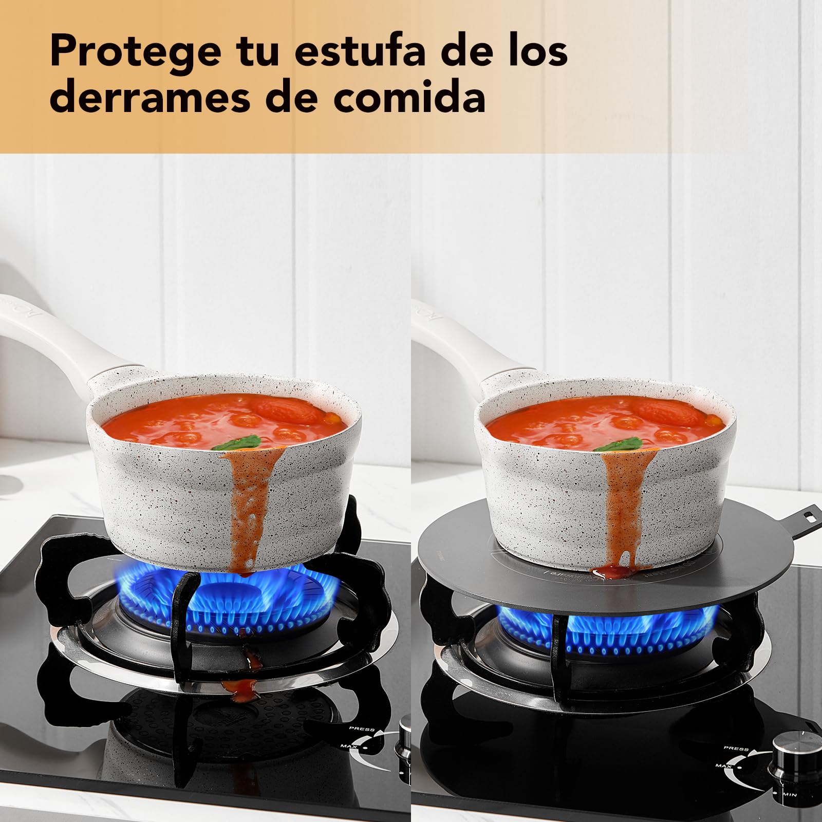 ACTIV CUISINE Adaptador de inducción de disco placa de 14 cm de difusión de calor de acero inoxidable, difusor de inducción Moka para utilizar cafeteras y utensilios de cocina, Negro — view 6