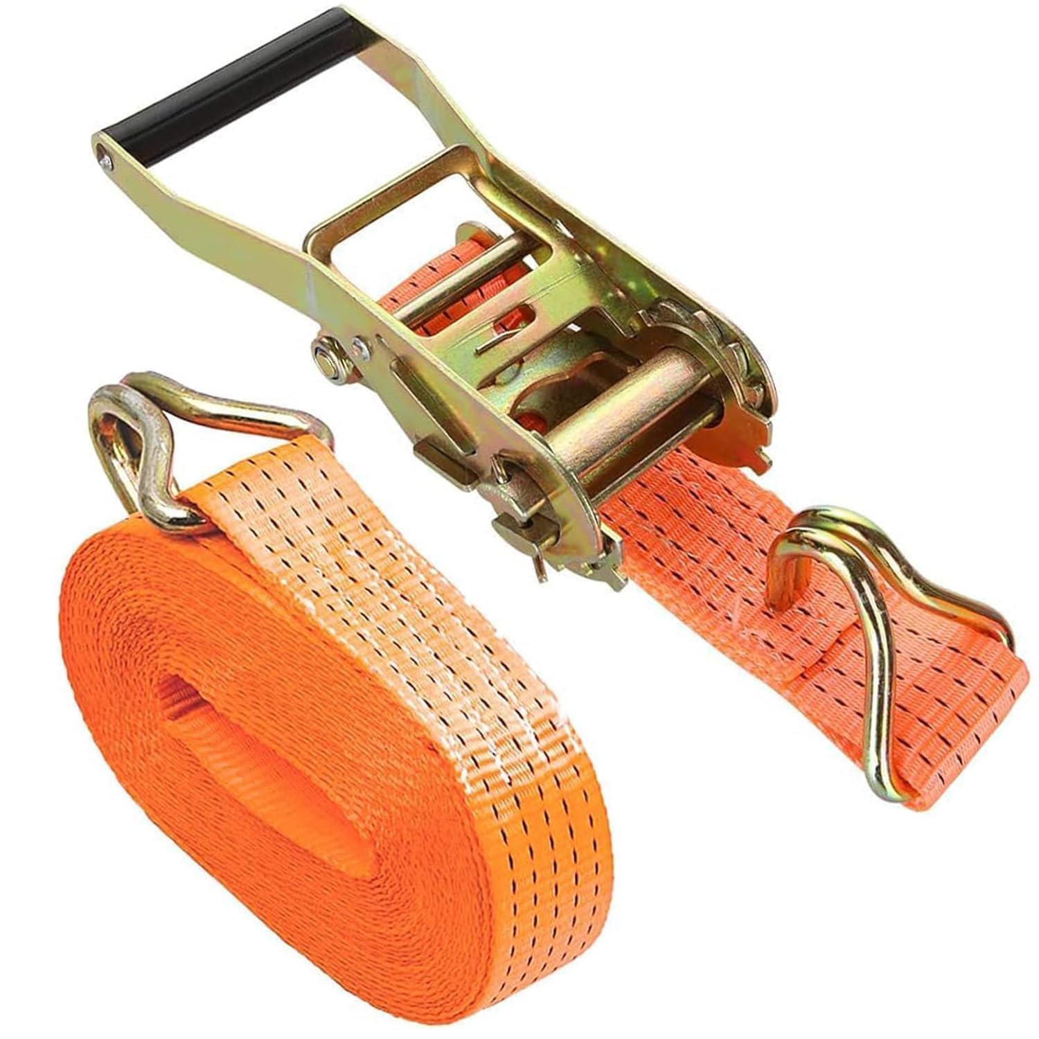 KTOOK Ratchet Cargo Lashing Belt - 50mm x 10Mtrs Tie Down Straps with Double J Hooks, 1500 Kg Load Capacity, Wear and Tear Resistant Transport Strap for Trucks, Trailers, and Luggage (Pack of 1)-image-21