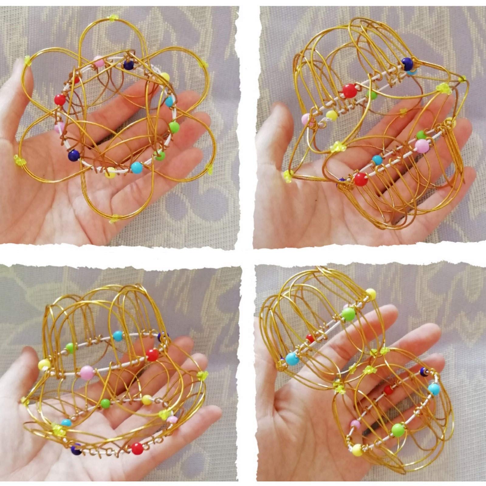 Set De 2 Anillos De Flujo Mágicos 3D De Acero Inoxidable – Pulsera Sensorial Antiestrés, Juguete Educativo E Interactivo Para Adultos Y Adolescentes