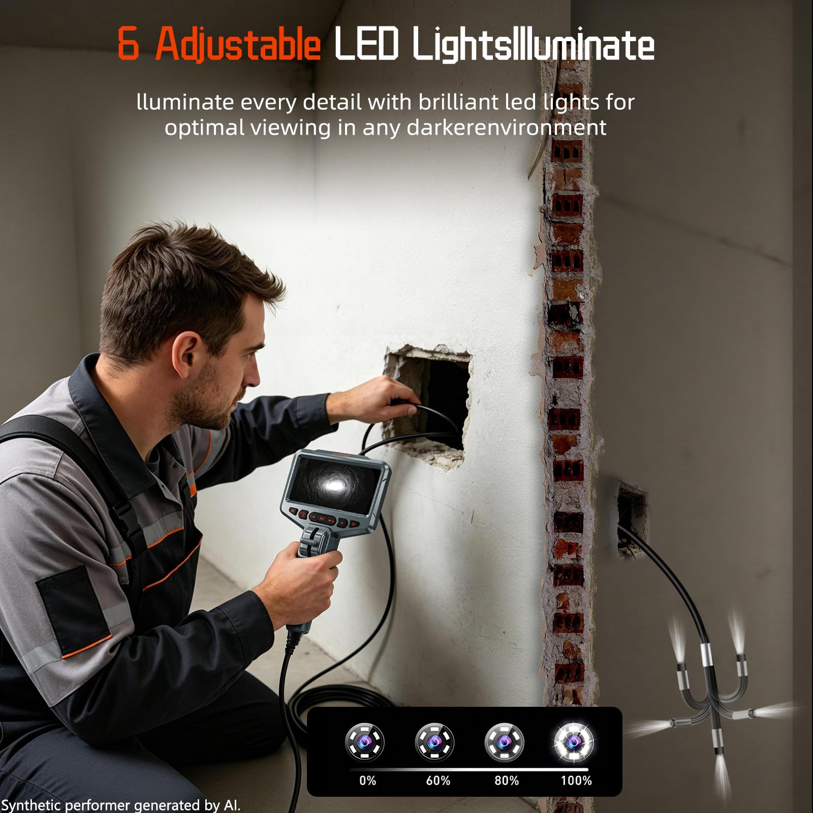 HD Inspection Camera - Borescope with Lights -3