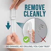 Vista 3 de TAILI Hooks for Hanging,2 Plastic Large Sticky Hooks and 4 Adhesive Strips, White Utility Hooks for Painted Wall, No Damage Heavy Duty Hold up to 5