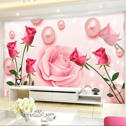 Miniatura 2 de ZEZILE Papel pintado personalizado 3D Rose Jewelry TV Fondo de pared Sala de estar Dormitorio Hotel Decoración Papel pintado