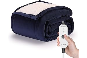 Royal Mink Sherpa Admiral Blue Heated Electric Throw: Cozy Comfort, Your Warm Companion