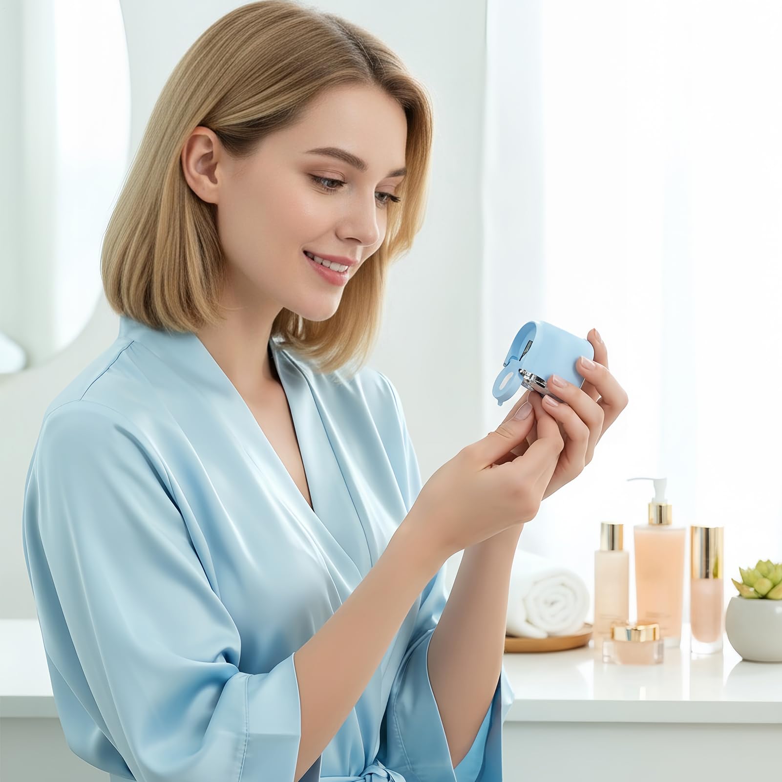 Tagliaunghie Elettrico per Anziani Strumento di Lucidatura Unghie | Tagliaunghie Elettrico con Luce Per Uomini Donne e Anziani Manicure Pedicure Unghie Incarnate e