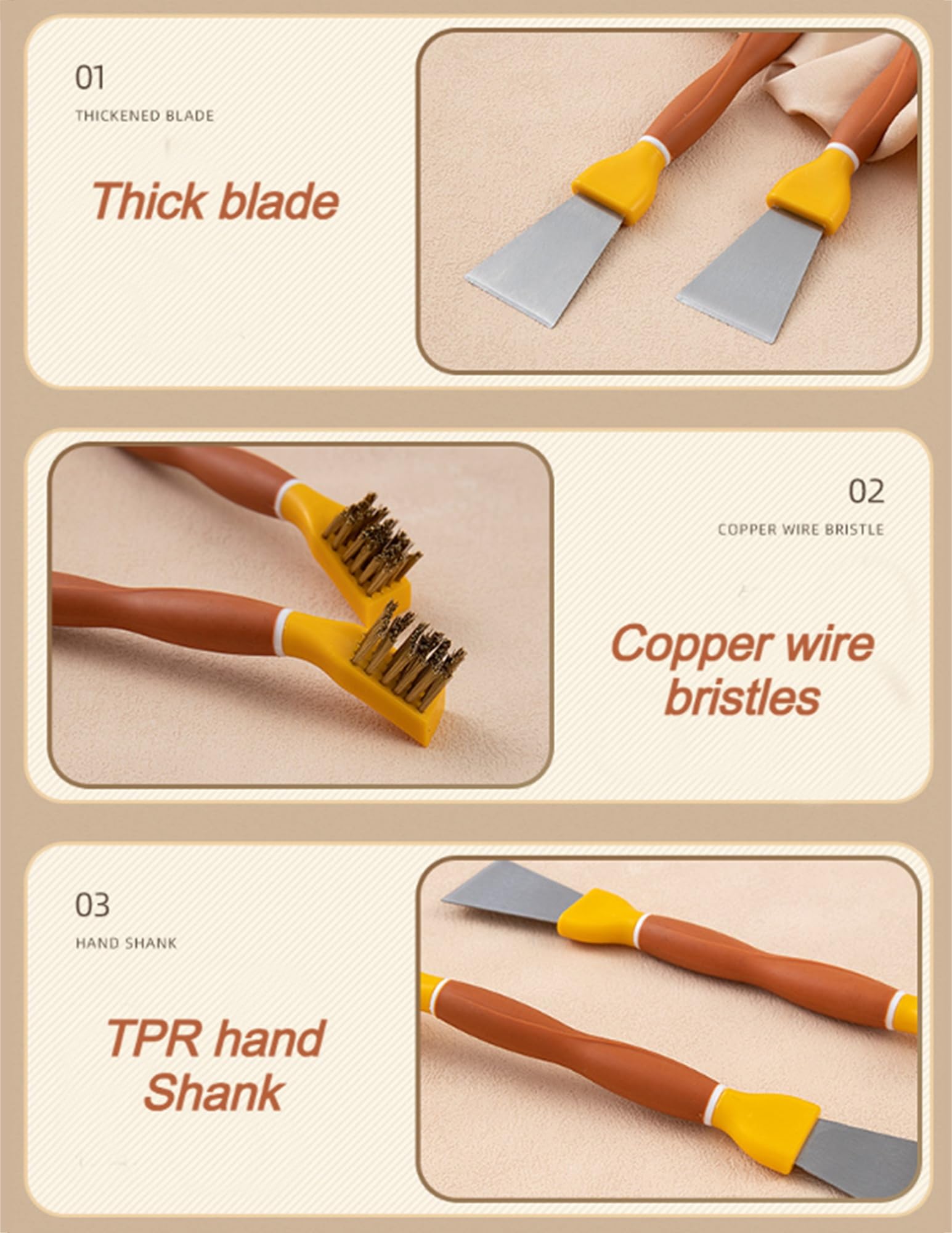 Set Di 15 Spazzole E Raschietti Per Pulizia Fornelli - Acciaio, Nylon E Ottone Per Cucina - Foto 2