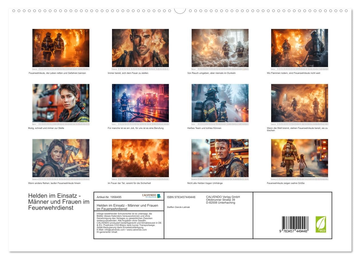 Helden im Einsatz - Männer und Frauen im Feuerwehrdienst (hochwertiger Premium Wandkalender 2026 DIN A2 quer), Kunstdruck in Hochglanz: Die Arbeit der ... zu unterstützen. (CALVENDO Menschen)