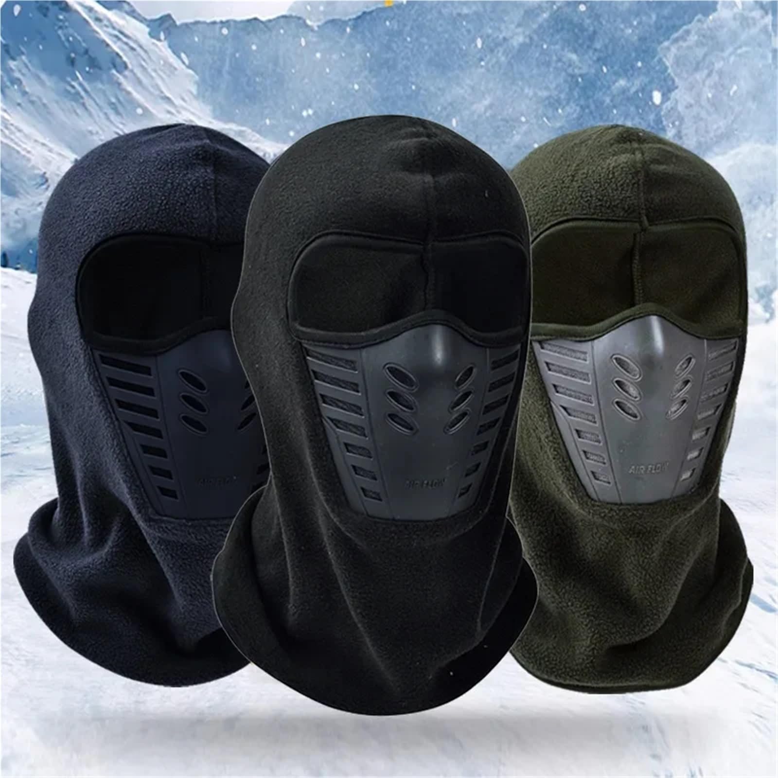 Casquette masquée for ski en plein air, écharpe polaire épaisse, Protection du visage, chapeau chaud coupe-vent, hiver Pour le Ski, le Snowboard