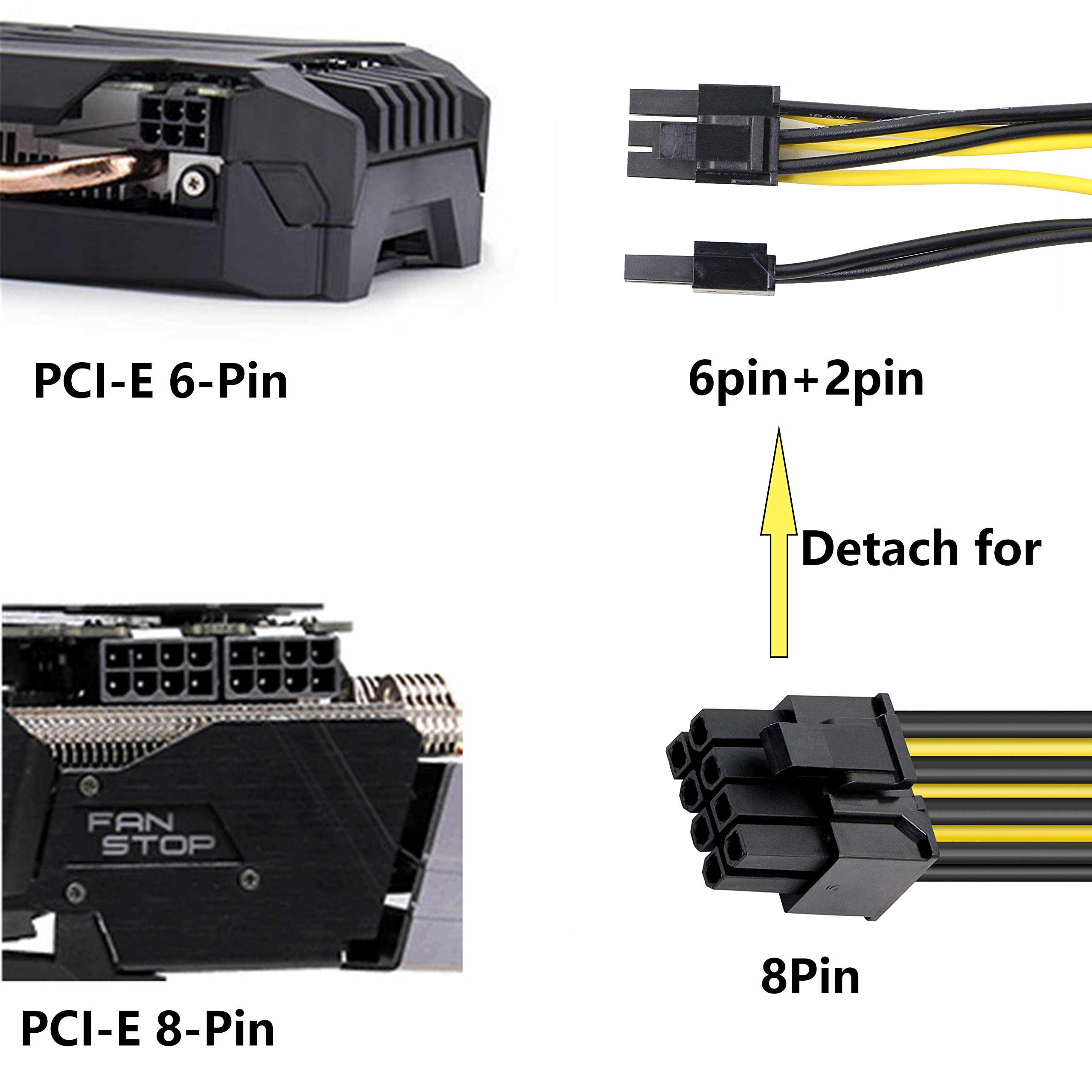 50PCS Brand NEW SATA Power 15Pin To 6Pin PCI E Graphics Video Card 6pin To Sata