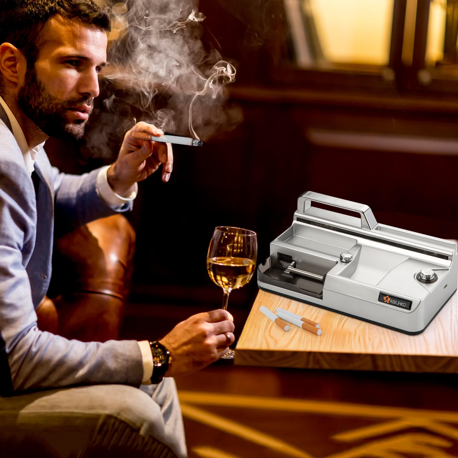 Macchina elettrica di rotolamento della sigaretta, Caricatore automatico dei coni, Mini portatile Pre Rolled Cones Filling Maker, Rullo automatico, Argento 317A
