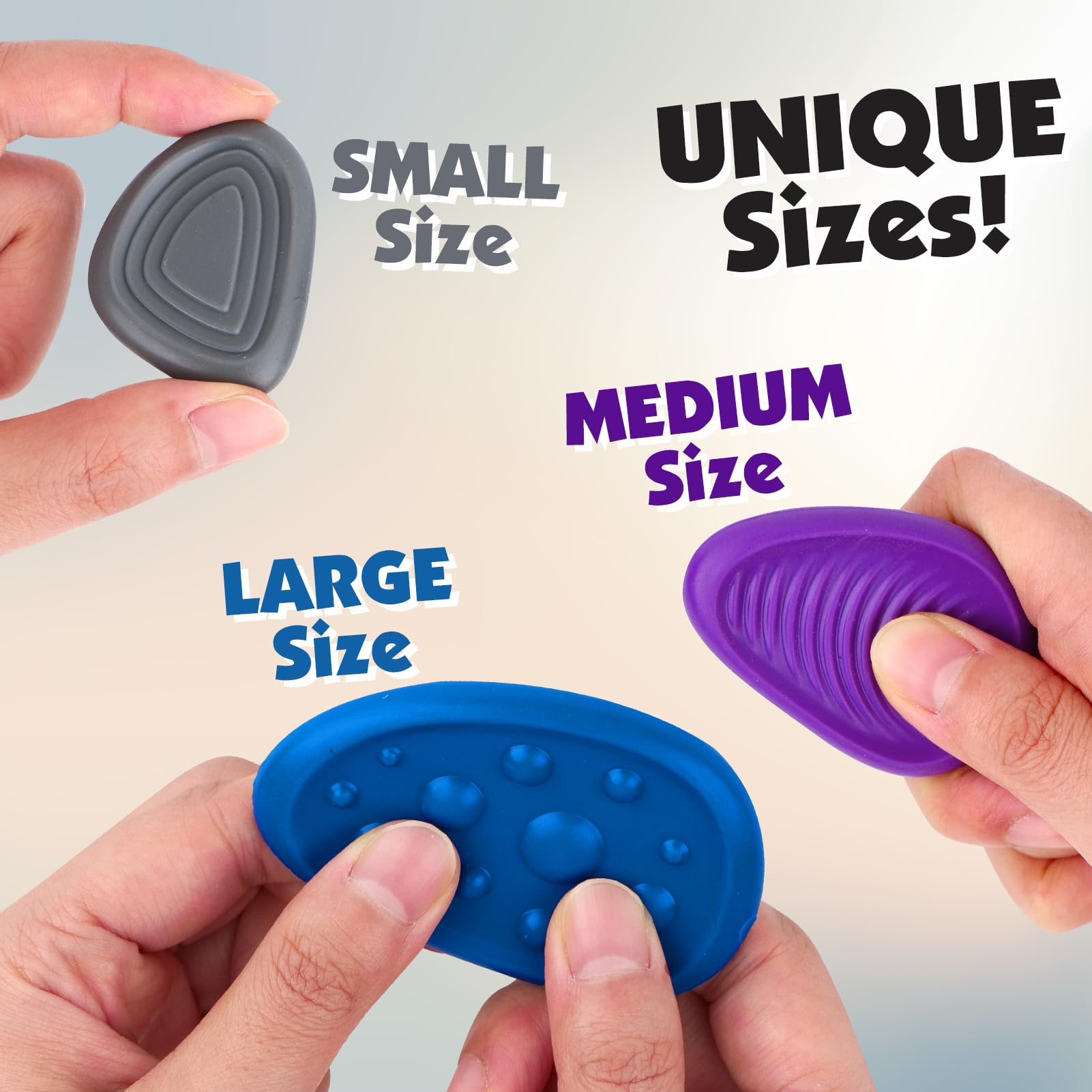 Fidget Toys Adults Sensory Stone: 6pcs Textured Worry Stone Stiff, Anxiety Relief Office Fidgets - Image 2