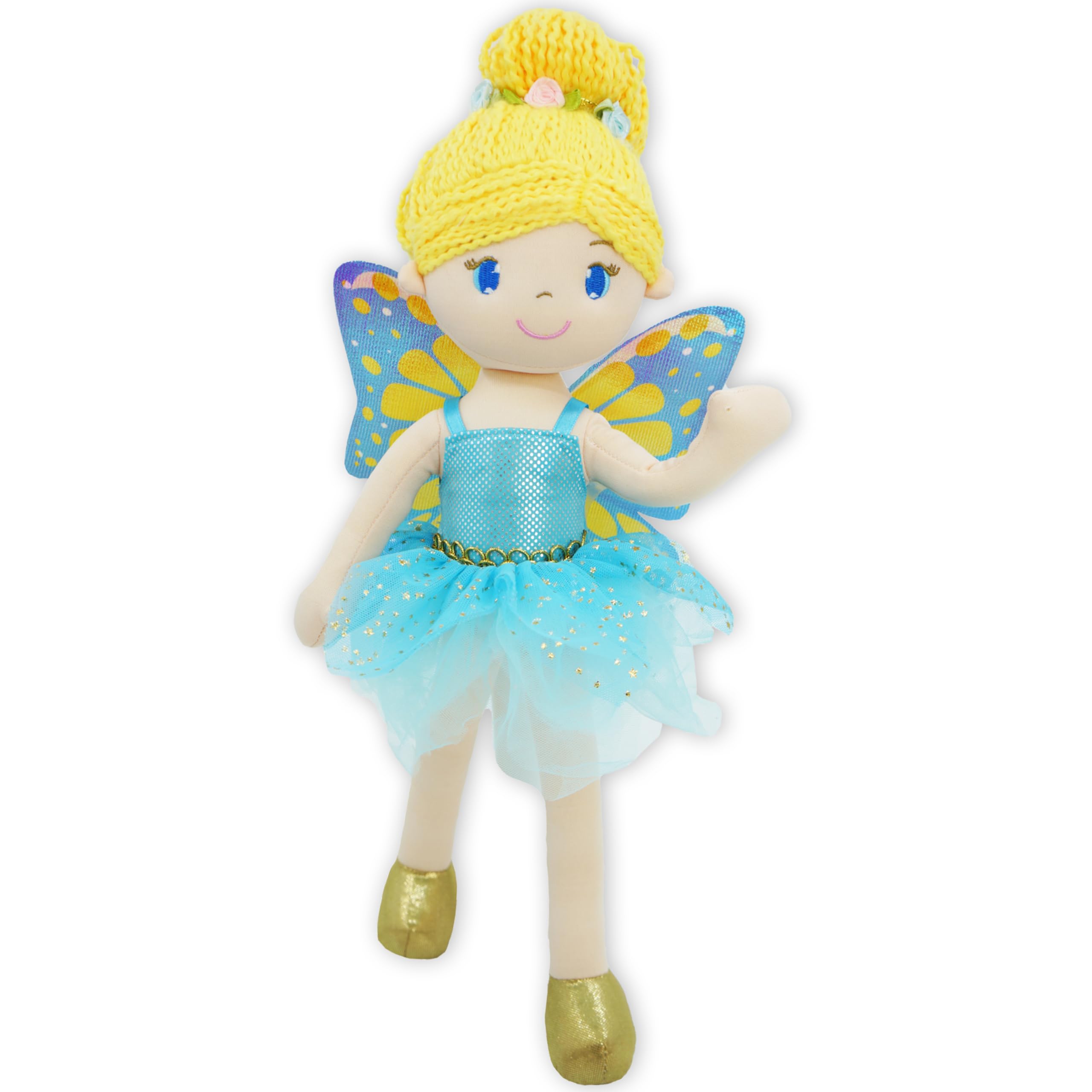 Lullaberry 40cm Enchanted Fairy Doll Fayetta - Plush Stuffed Soft Doll Girl Gift - Blue Outfit and Wings — image 1