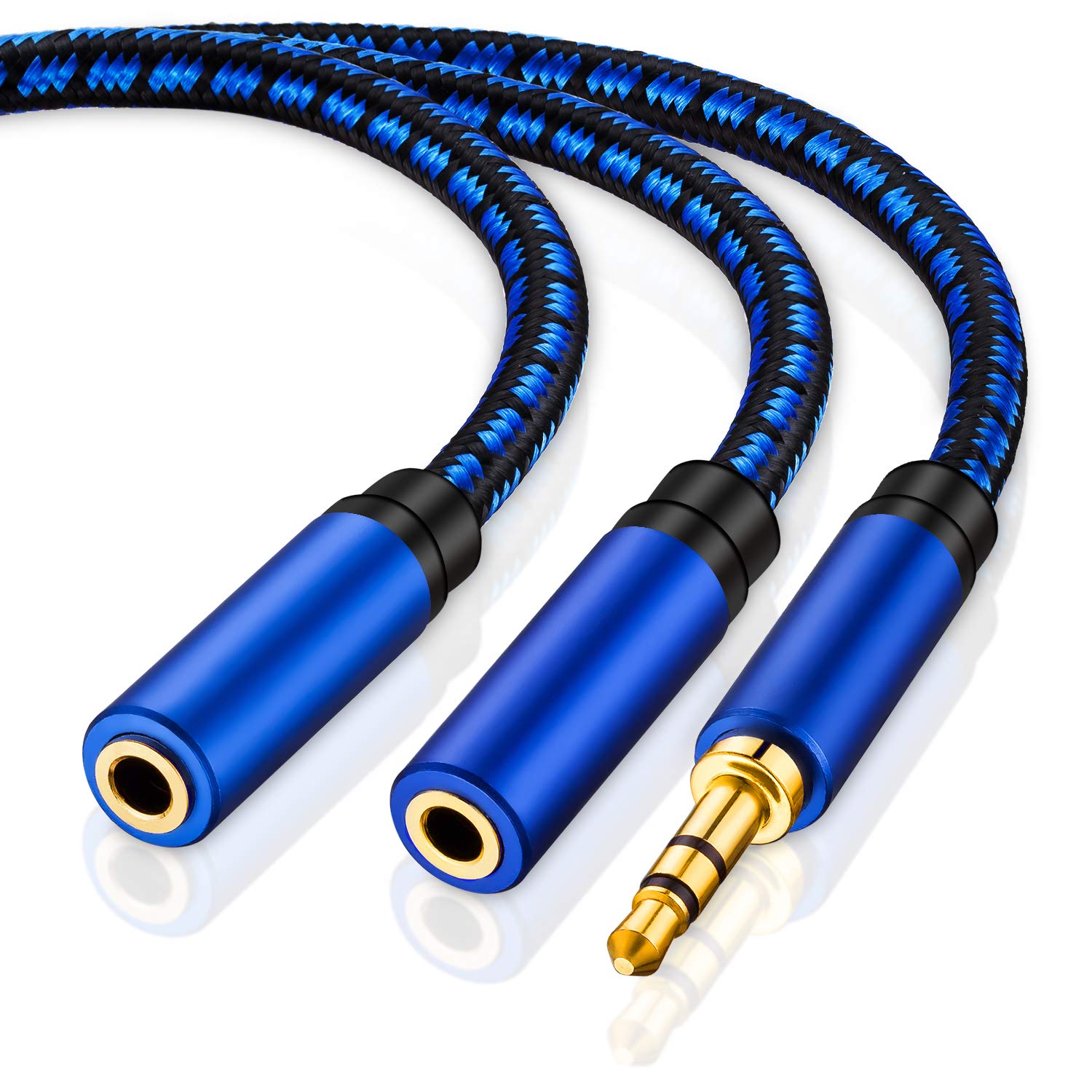 NC XQIN Headphone Splitter 3.5 mm Splitter Audio Splitter 3.5mm Audio Stereo Y Splitter TRS 3-Pole Splitter Cable 3.5mm Male to 2 Port 3.5mm Female Compatible for Earphones, Speakers