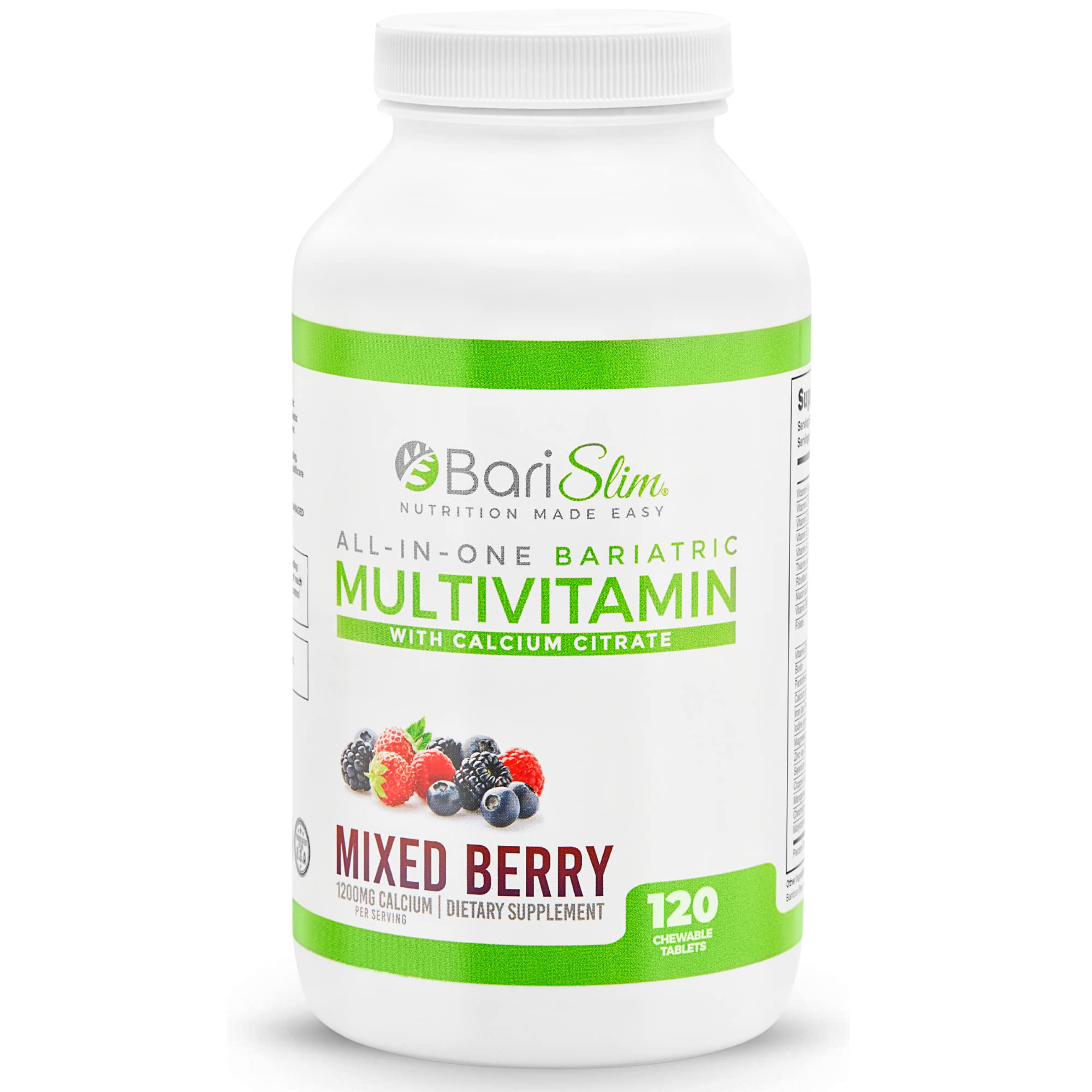 BariSlim All-in-One Bariatric Chewable Multivitamin Tablets w/Calcium Citrate