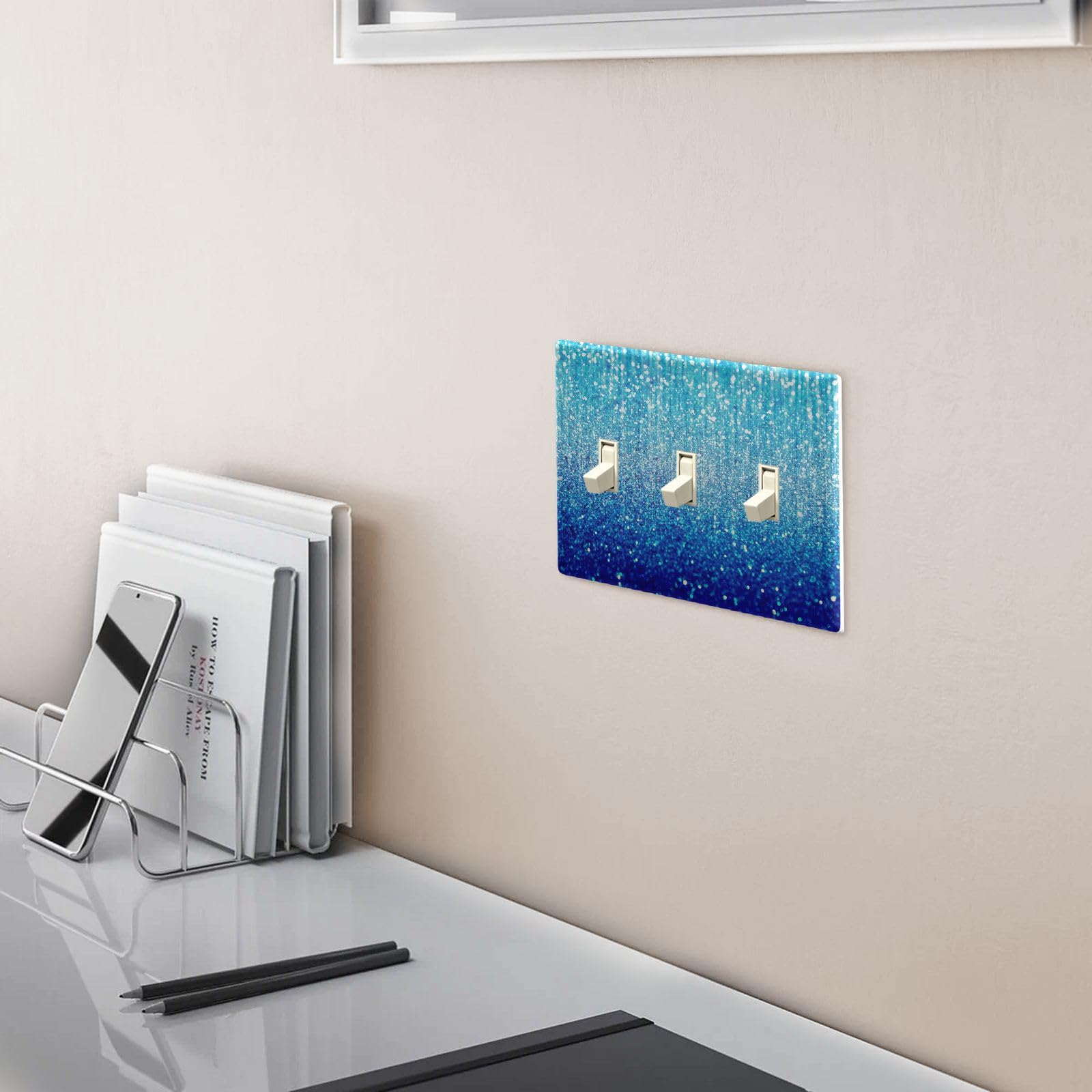 2 Placche Copriinterruttore Con Strass Argento – Per Interruttori E Prese, Decorazione Da Parete - 3