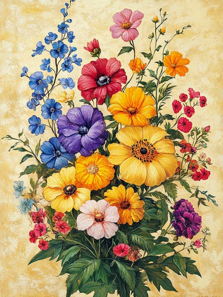 WELIWE 5D Diamond Painting Kits Flowers DIY Diamond Art Canvas Crystal Crafts Painting Pictures for Adults Home Wall Decor 40x50 cm