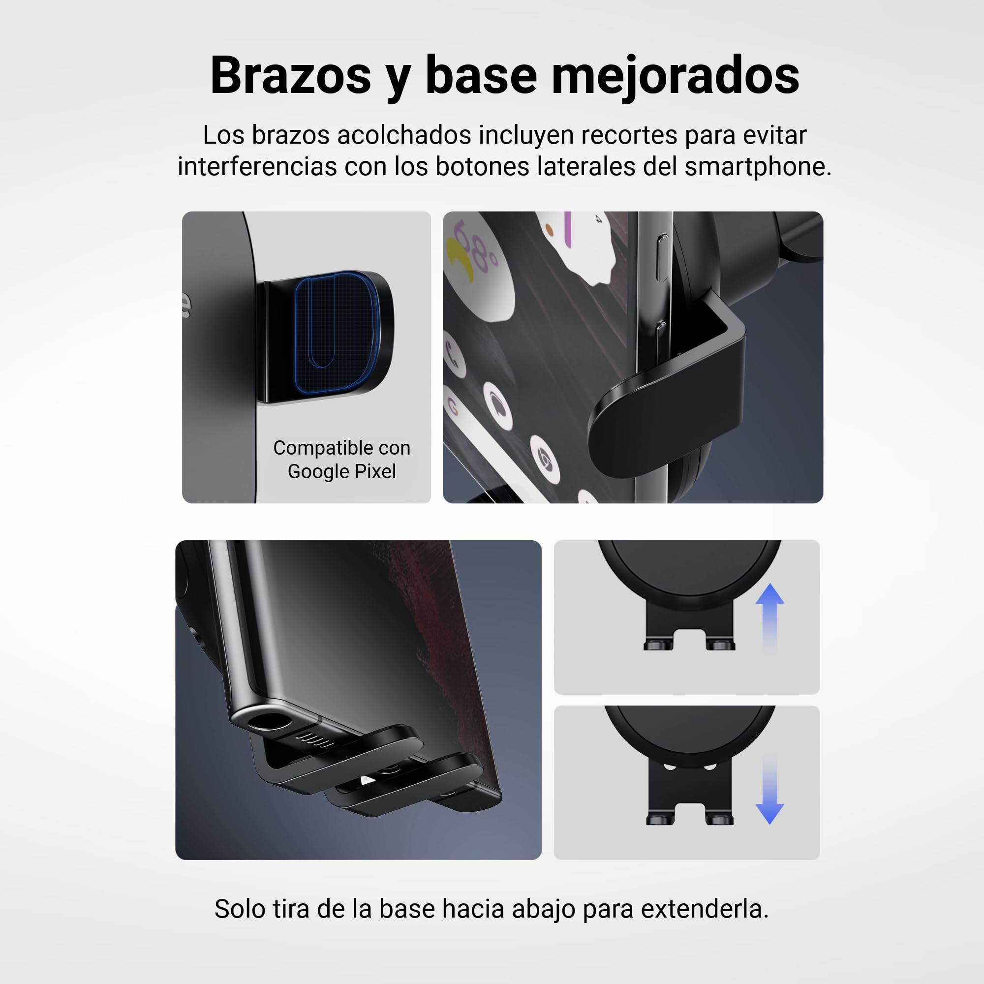 iOttie Auto Sense - Soporte para teléfono de Coche con 2 Rejillas de ventilación con Carga inalámbrica Qi, Soporte de teléfono con sujeción automática para Google Pixel, iPhone, Galaxy, Huawei, LG y