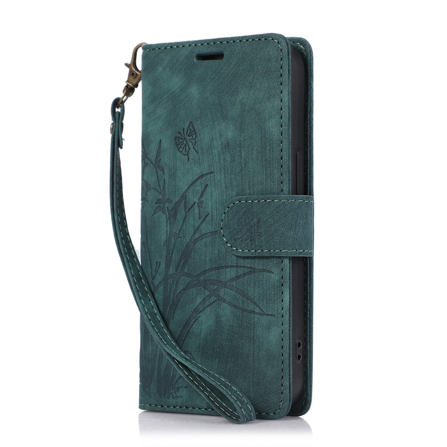 Coque iPhone 15 Pro Max en cuir Leaf Butterfly style portefeuille - 8