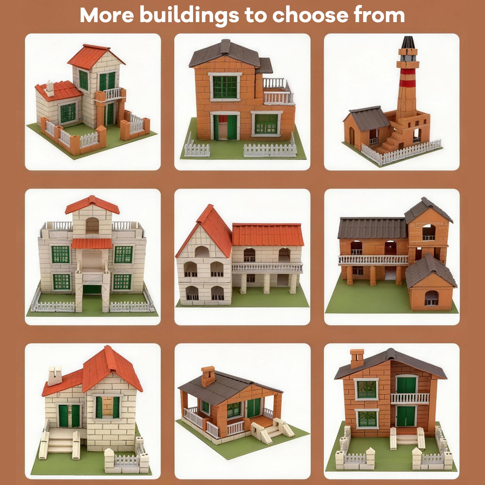 120 Stück Rote Mini Ziegelsteine, Miniatur Ziegelsteine mit 8 Löchern, Ton Modell Ziegel Steine Zum Mauern, für DIY Bauen Puppenhaus Garten Ornament Haus Spielzeug Deko（ 2 X 1 X 0.5cm）