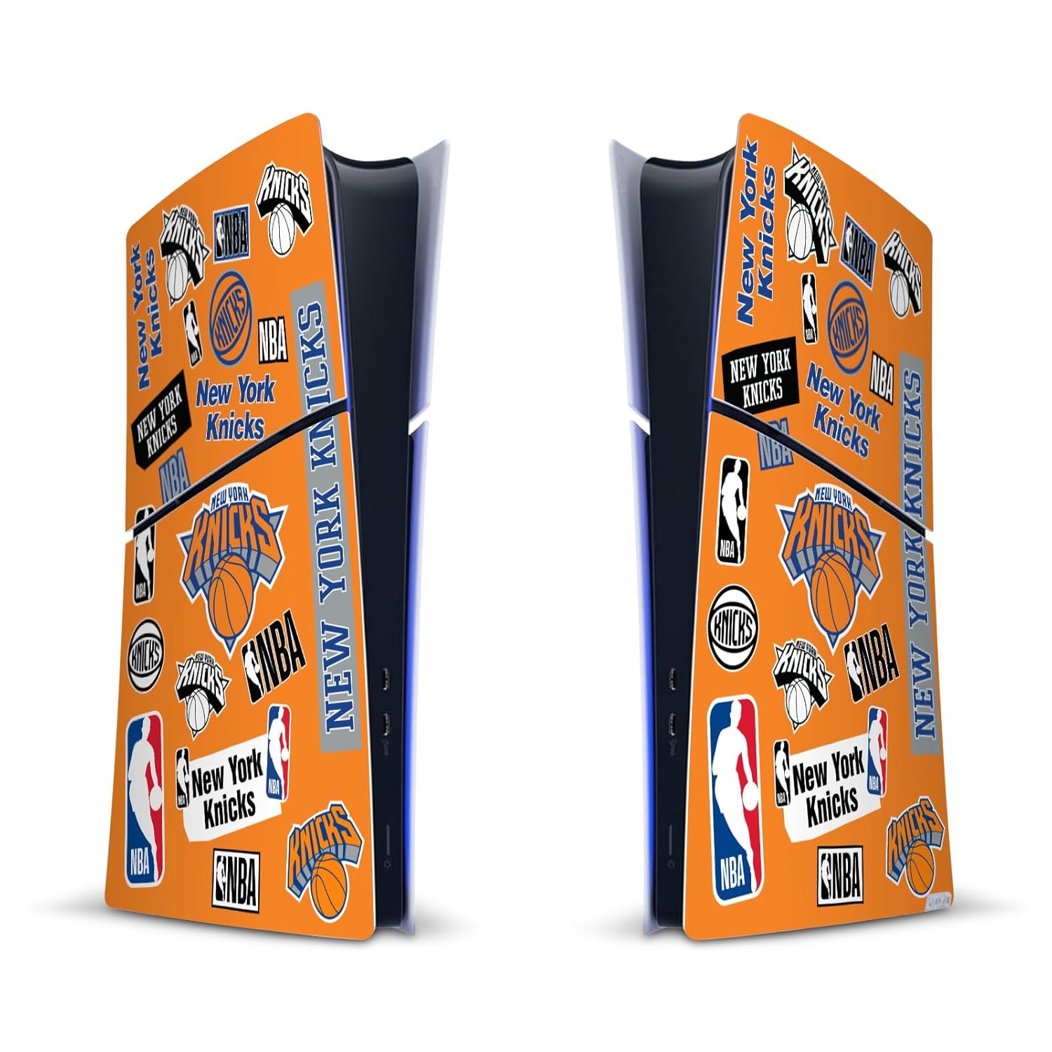 Head Case Designs Officially Licensed NBA Sticker Collage New York Knicks Vinyl Sticker Gaming Skin Decal Cover Compatible With Sony PlayStation 5 PS5 Slim Digital Edition Console