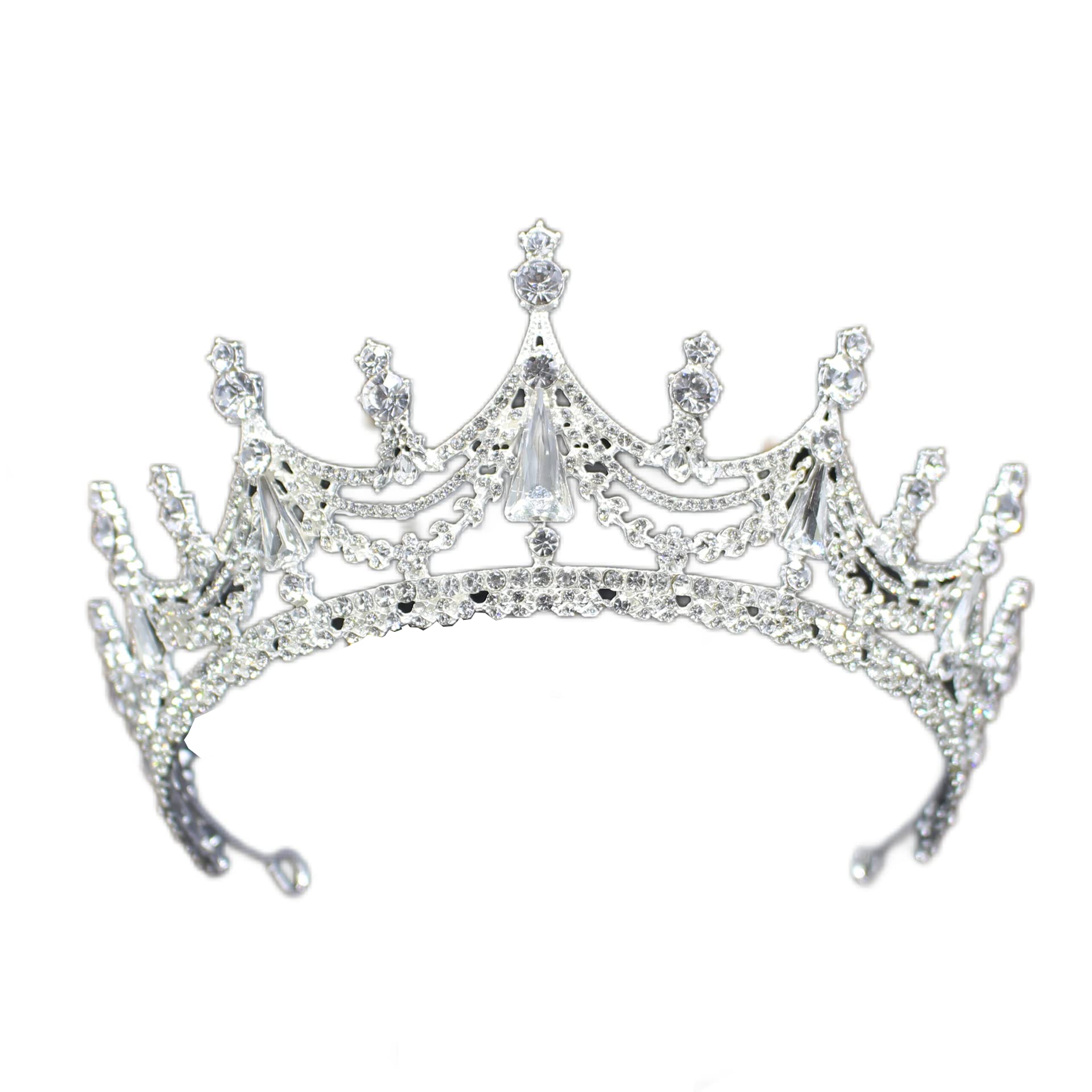 Corona de cristal para novia: tiara de pedrería elegante para bodas y quinceañeras 7