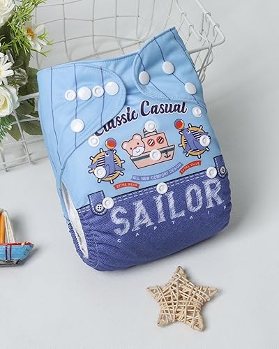 Miniatura 8 de ALVA BABY AMD155-2T - Pañales de tela para bebé, talla única, lavables, reutilizables, para niñas y niños, 1 paquete con 2 rellenos