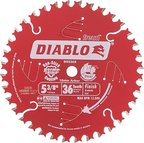 Freud D0536X Diablo - Hoja de sierra inalámbrica con acabado ATB de 5-38 pulgadas y 36 dientes