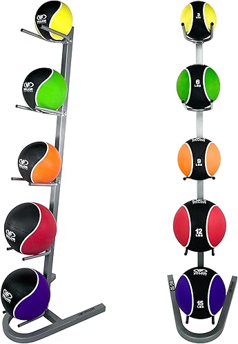 Miniatura 4 de Valor Fitness Pelotas medicinales con peso de goma de mano, pesas para equilibrio de núcleo, equipo de entrenamiento abdominal, ejercicio de