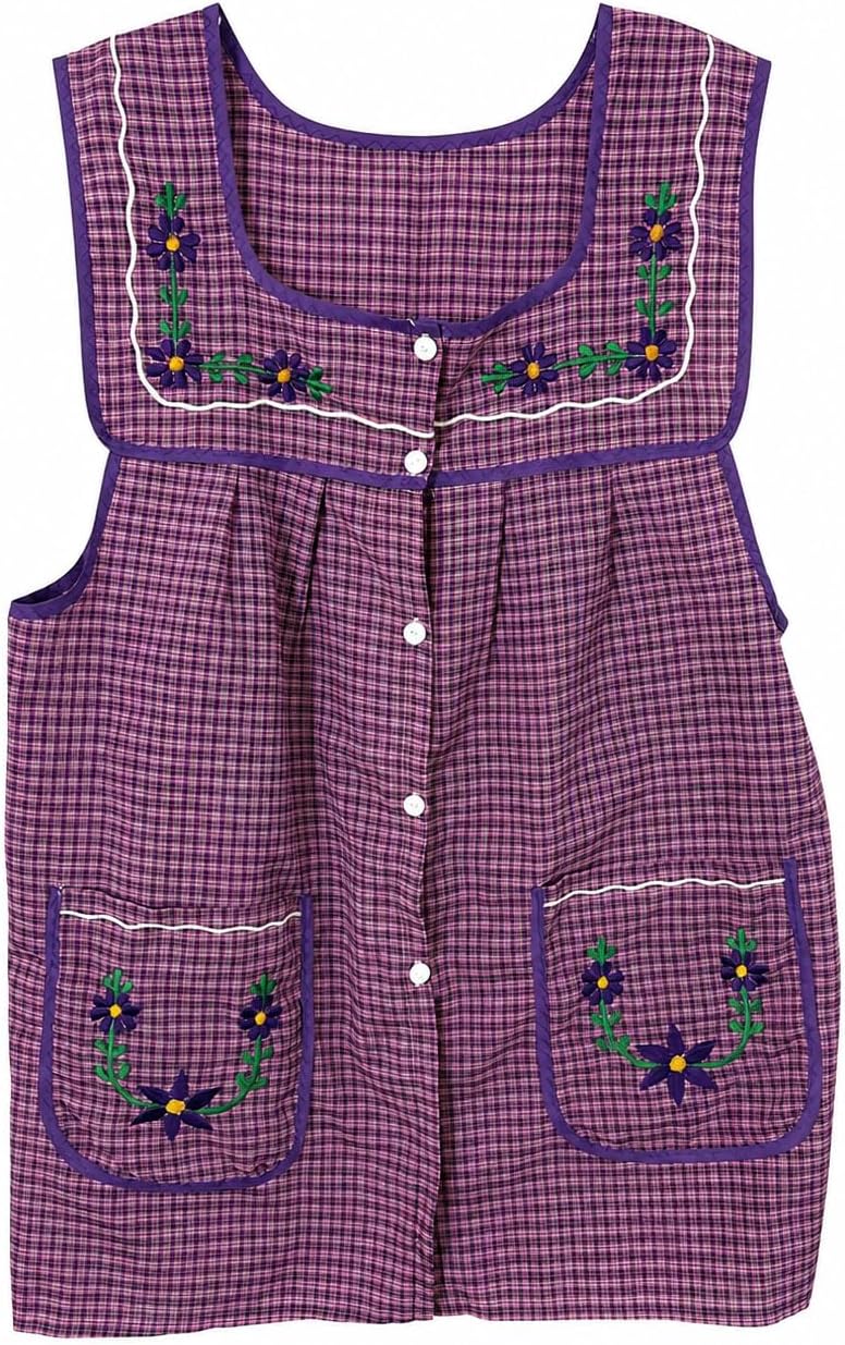 Leos Imports Doña Lucha Embroidered Mexican Apron – Traditional Floral Designs, One Size, Relaxed Fit, Vibrant Colors