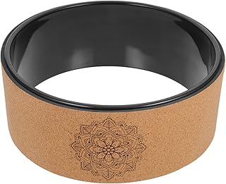 Gatuida Yoga Block Yoga Backbends Exercise Accessories Yoga Wheel Cork Back Non- Yoga Circle Wheel Deep Tissue Massager for Flexibility Balance Stretching Relaxation Yoga Accessories