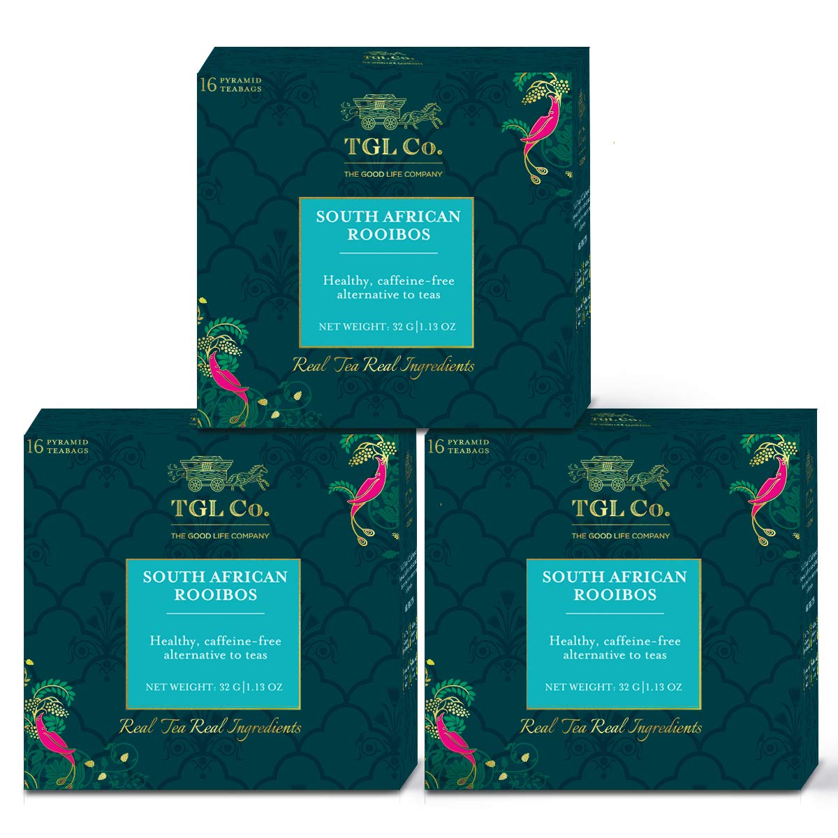 TGL Co. South African Rooibos 16 Tea Bags Pack of 3 | Boost Immunity | Rich in Anti Oxidant | Improves Digestions | Boost Heart Health