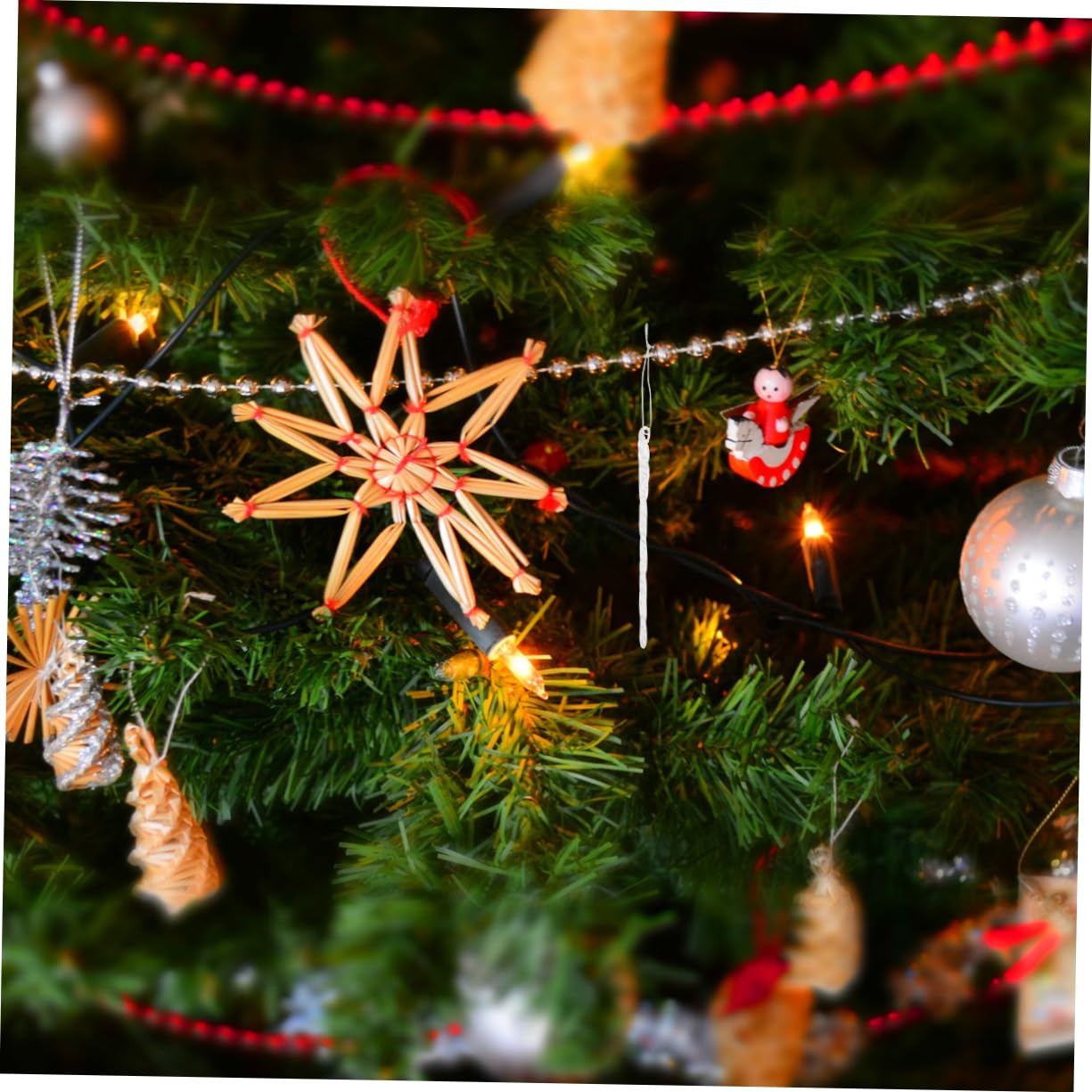 Cabilock 30 Piezas Colgante de árbol de Navidad Christmas Tree Decorations decoración navideña carámbanos de Navidad de Vidrio Gotas de carámbanos de Vidrio Ornamento Ventana Decoraciones