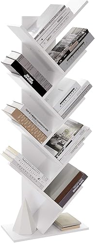 Miniatura 11 de VASAGLE Estantería de árbol, estantería de 9 niveles, estantería grande, estante esquinero que ahorra espacio, árbol para libros, sostiene libros,