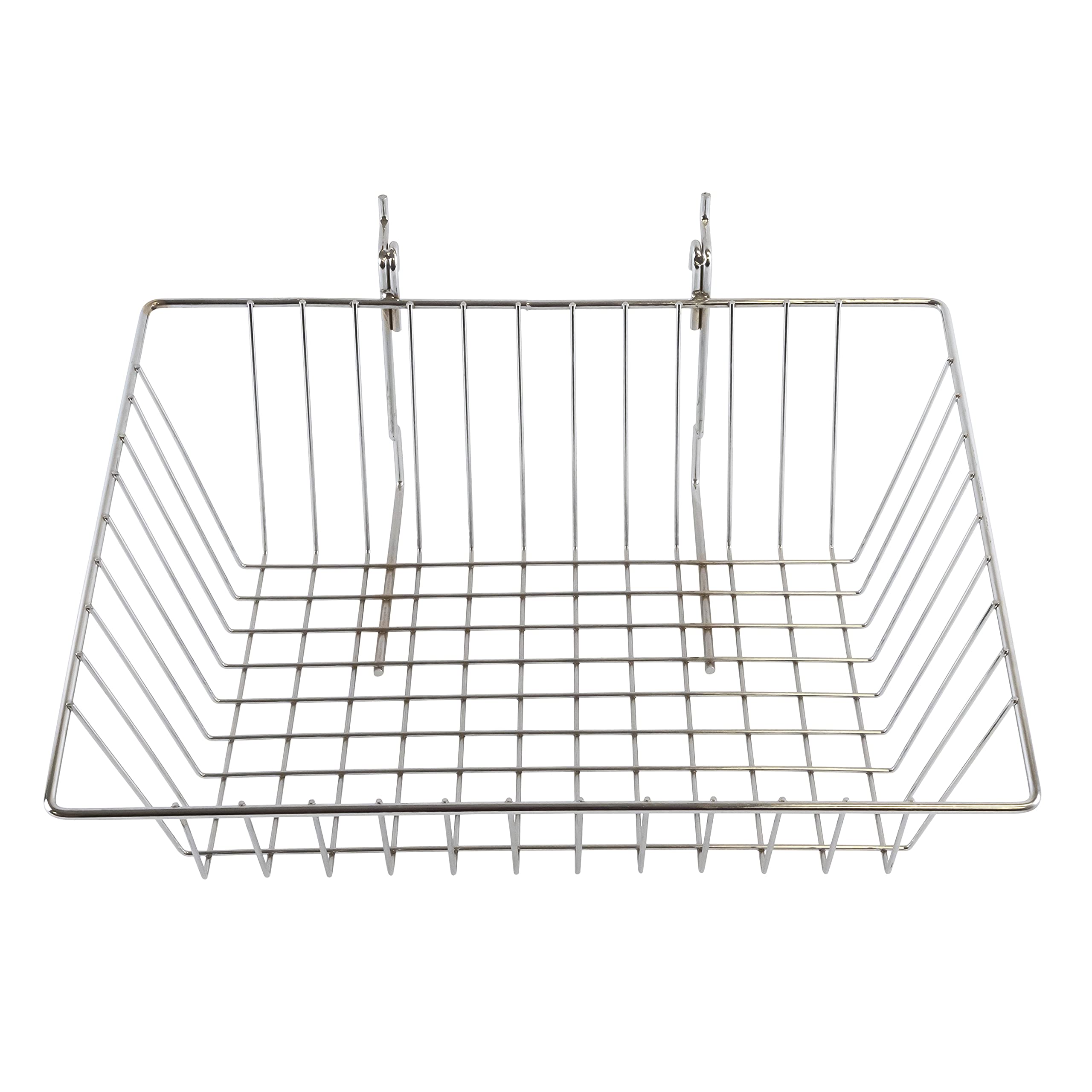Multi-Purpose Sloping Basket - 12? from wall, 15? wide, 5? high in back, 3? high in front (Quantity 3)(3, Chrome)