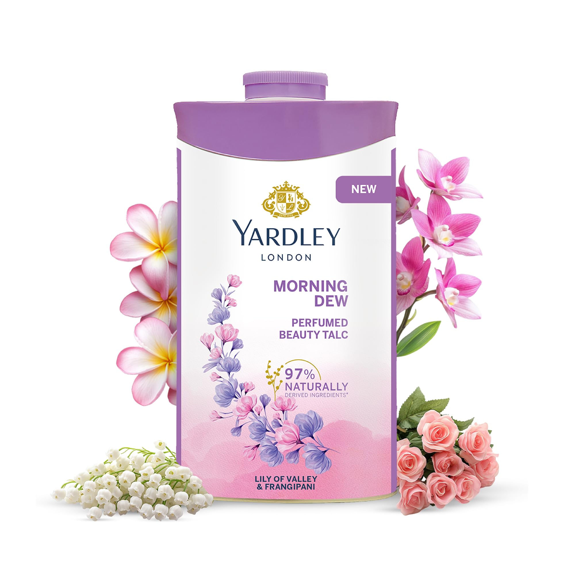 Yardley London Morning Dew Perfumed Talc for Women, 250g
