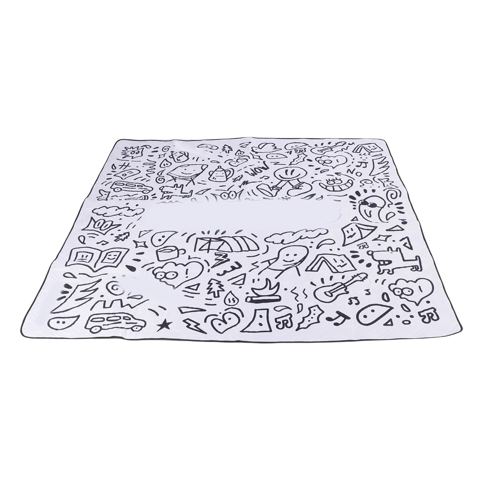 Coperta da picnic grande, spessa, impermeabile, per viaggi all'aperto, campeggio, 2 m, lavabile in lavatrice, morbido tessuto pongee (bianco)