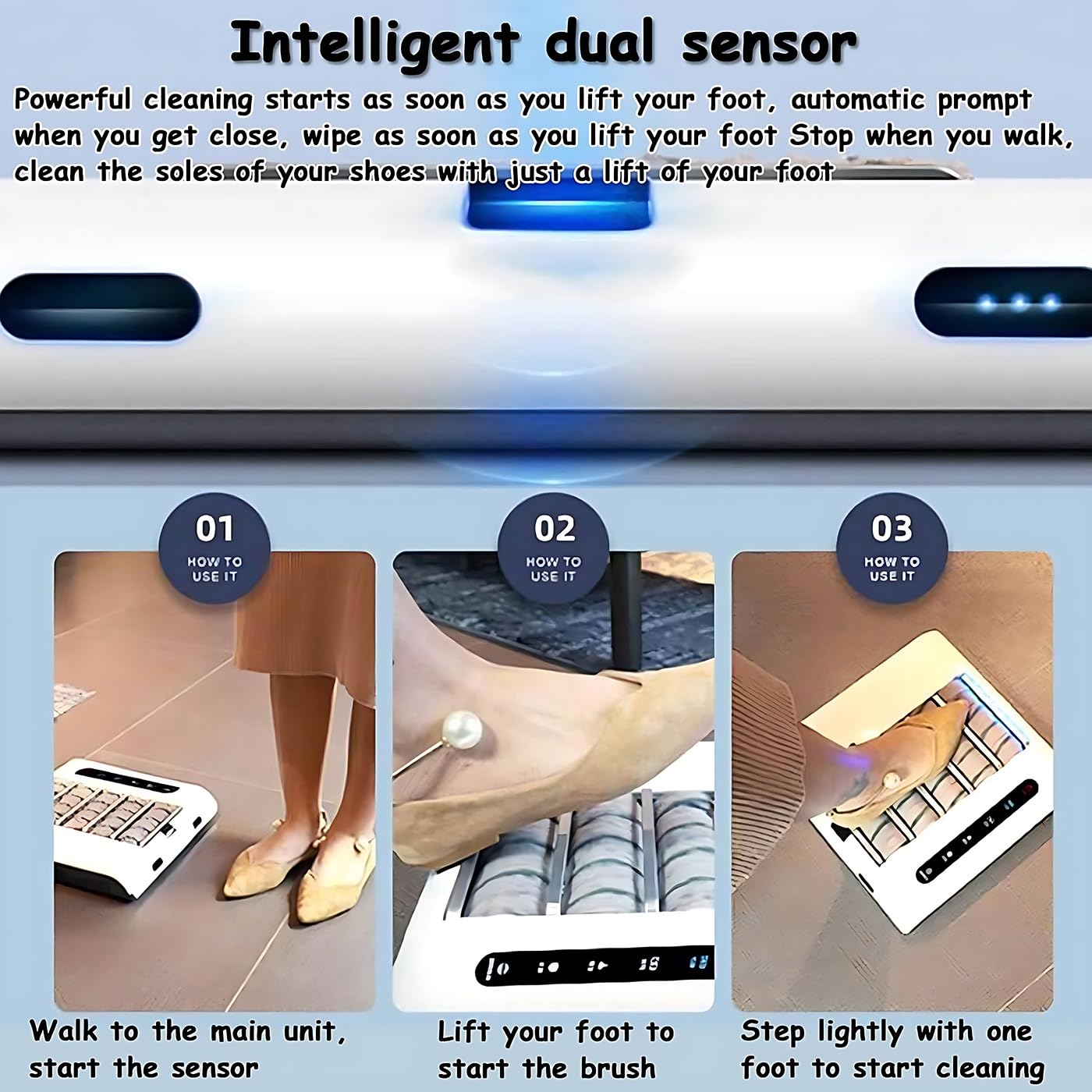 Máquina de limpieza de suela de zapatos, pulidora eléctrica de zapatos de 1000 pa, limpiador sin agua de 260 rpm, cepillo de zapatos con sensor automático, limpiador de zapatos de entrada recargable