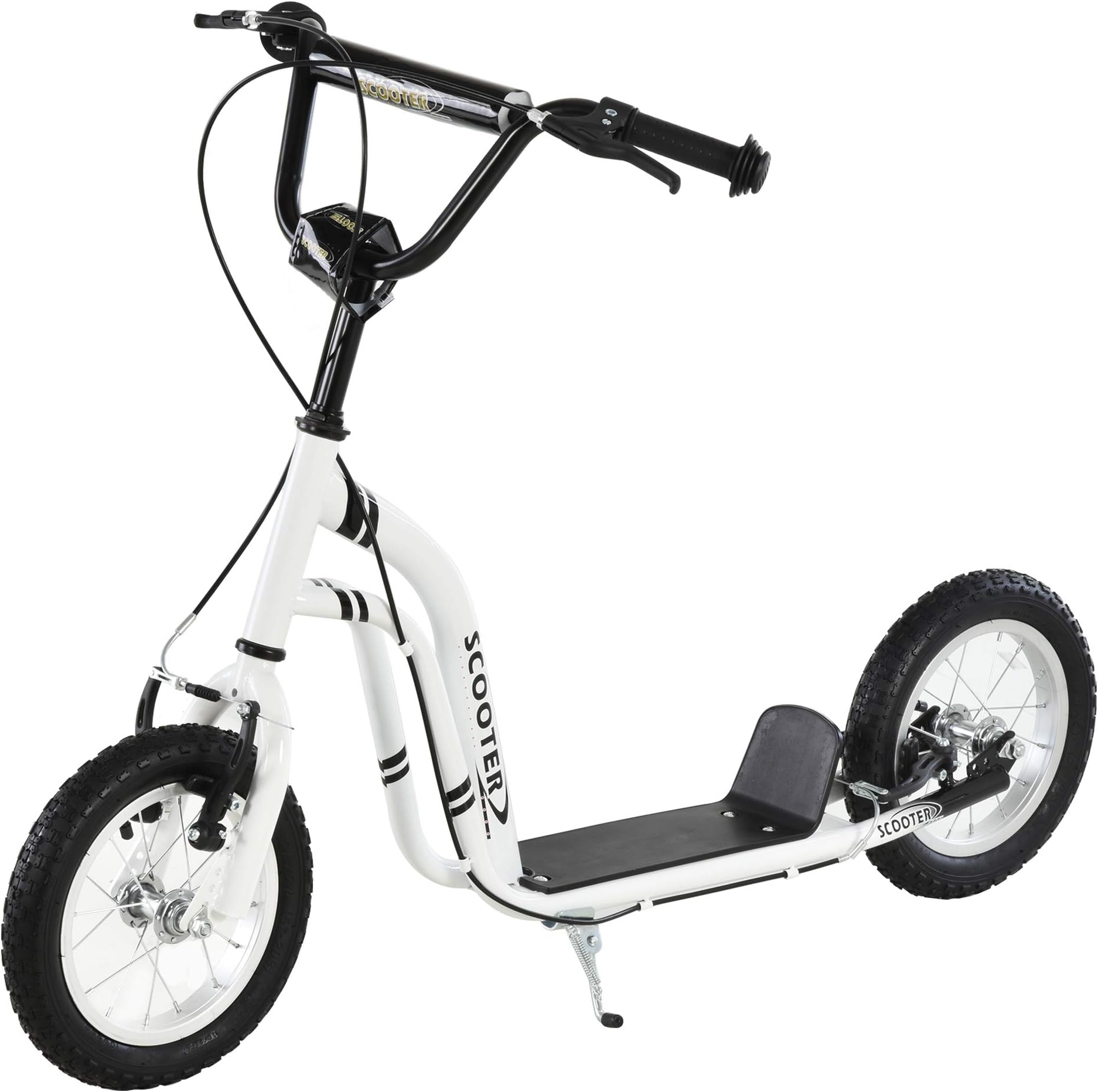 Kids Scooter, Teen Push Scooter with Big Wheels, 85-95cm Adjustable Handlebar Height, Dual Brakes, for Ages 5+ Years