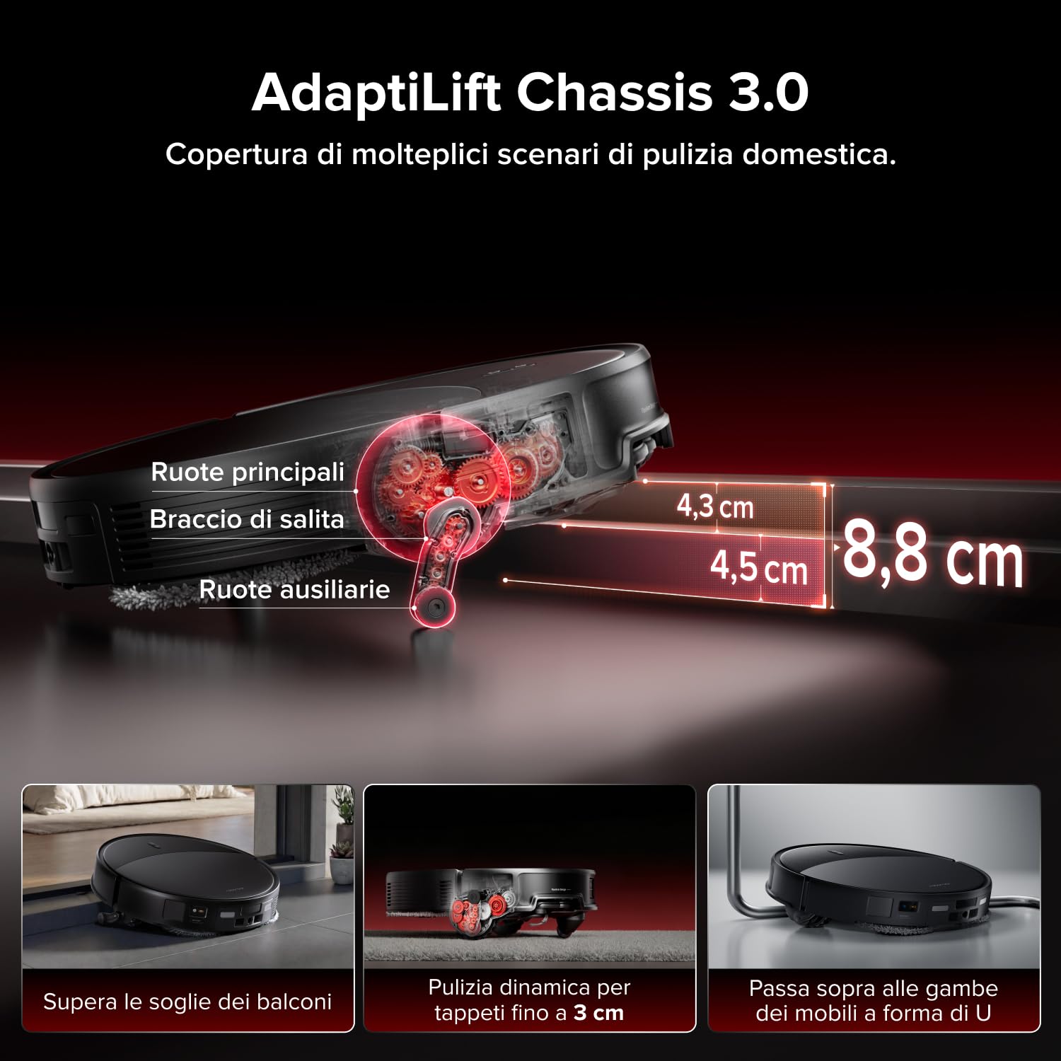 roborock Saros 20 Set Robot Aspirapolvere Lavapavimenti 36.000Pa, Supera Ostacoli da 8,8cm, Anti-Groviglio, Evita Oltre 300 Oggetti, Lavaggio Mocio con Acqua a 100°C, Nuovissima RockDock, Hello Rocky