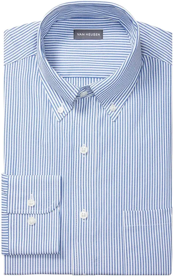 Van Heusen Men's Regular Fit Pinpoint Stripe Dress Shirt - Amazon Exclusive