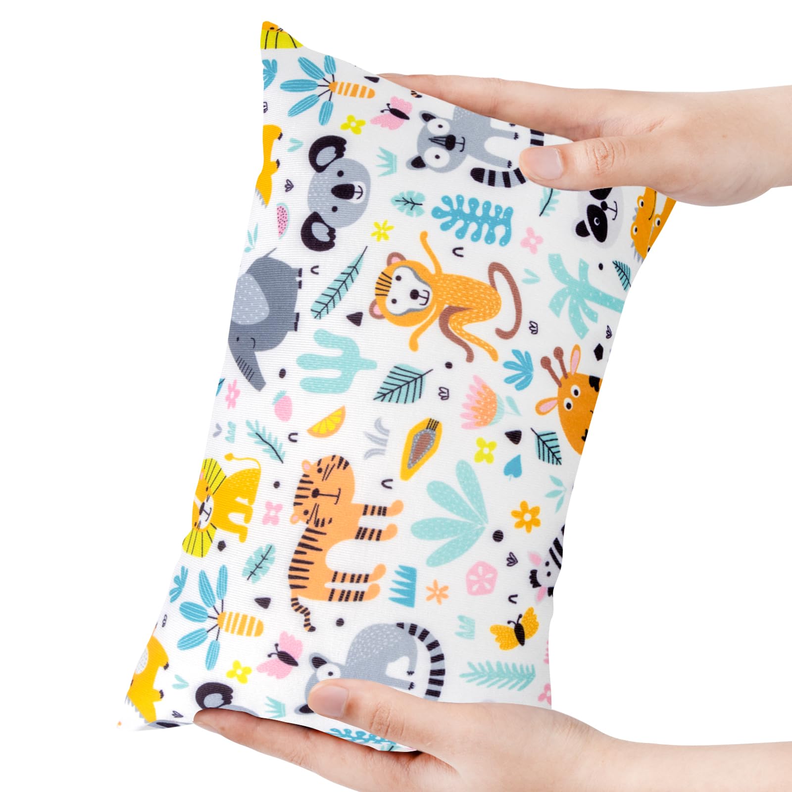 Winmany Piccolo Cuscino 27,9 x 17,8 cm Rimovibile Lavabile Stampato Mini Cuscino per Neonati, Bambini Piccoli, Animali Domestici, Viaggi, Supporto per Collo, Lombare e Ginocchia (28x18cm, Animali, 1)