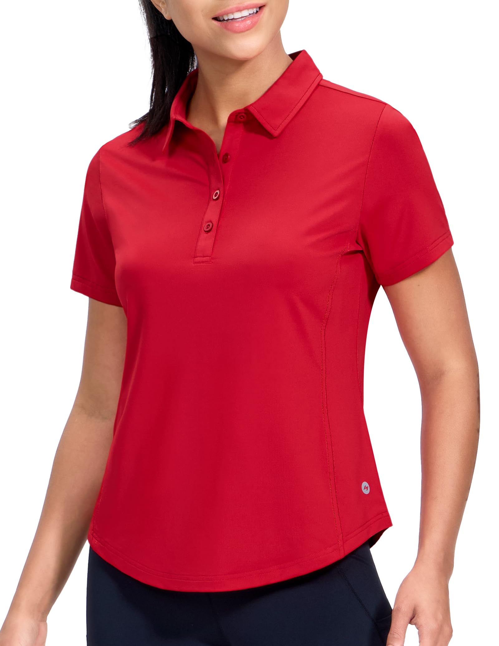MIER Womens Golf Polo Shirt UPF 50+ Quick Dry Collared Tennis Pickleball | 4-Button Plack…