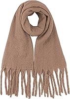 MissShorthair Women's Chunky Colorful Blanket Scarf - Oversized Fluffy Thick Warm Shawl Wrap for Winter