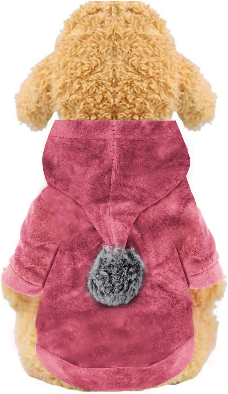 Dog Hoodie, YAODHAOD Winter Soft Flannel Dog Pullover Sweatshirts Coat for Puppy Small Medium Dogs Clothes Apparel (L, Pink)