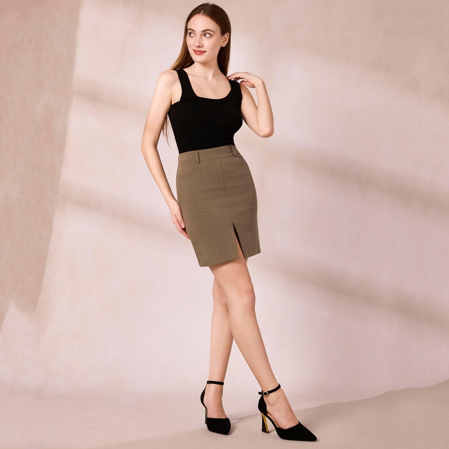 RIBONGZ Women's Closed Pointed Toe Heels Ankle Strap High Pumps Elegant Strappy Stiletto Dress Shoes for Work Party Evening Casual Office - Image 3