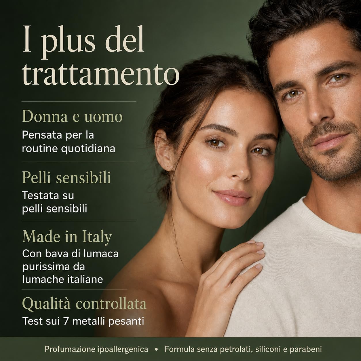 Balù Crema Viso Idratante Leggera alla Bava di Lumaca Purissima, Idratazione Intensa e Antirughe, Adatta per Donna e Uomo, Migliora le Imperfezioni delle Pelli Sensibili, Made in Italy, 50 ml
