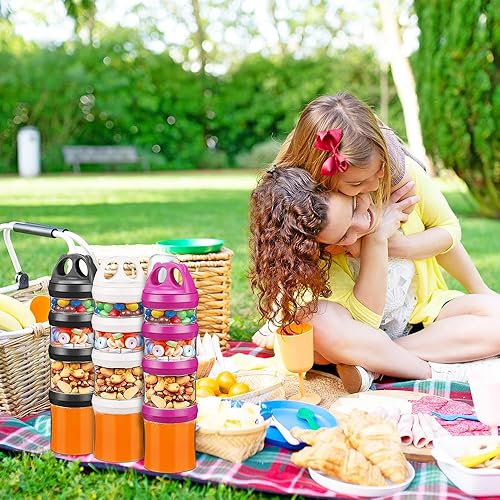 Miniatura 4 de BeneLabel Contenedores apilables de almacenamiento de alimentos con sistema de bloqueo giratorio, contenedores Tritan sin BPA para viajes, fórmula,