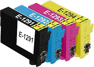 KING OF FLASH T1295 1 Full Set Ink Cartridges Replacement for Epson T1291 T1292 T1293 T1294 Compatible for Epson SX435W SX235W WF-3520 WF-3540 WF-7515 WF-7525, Epson SX425W SX445W
