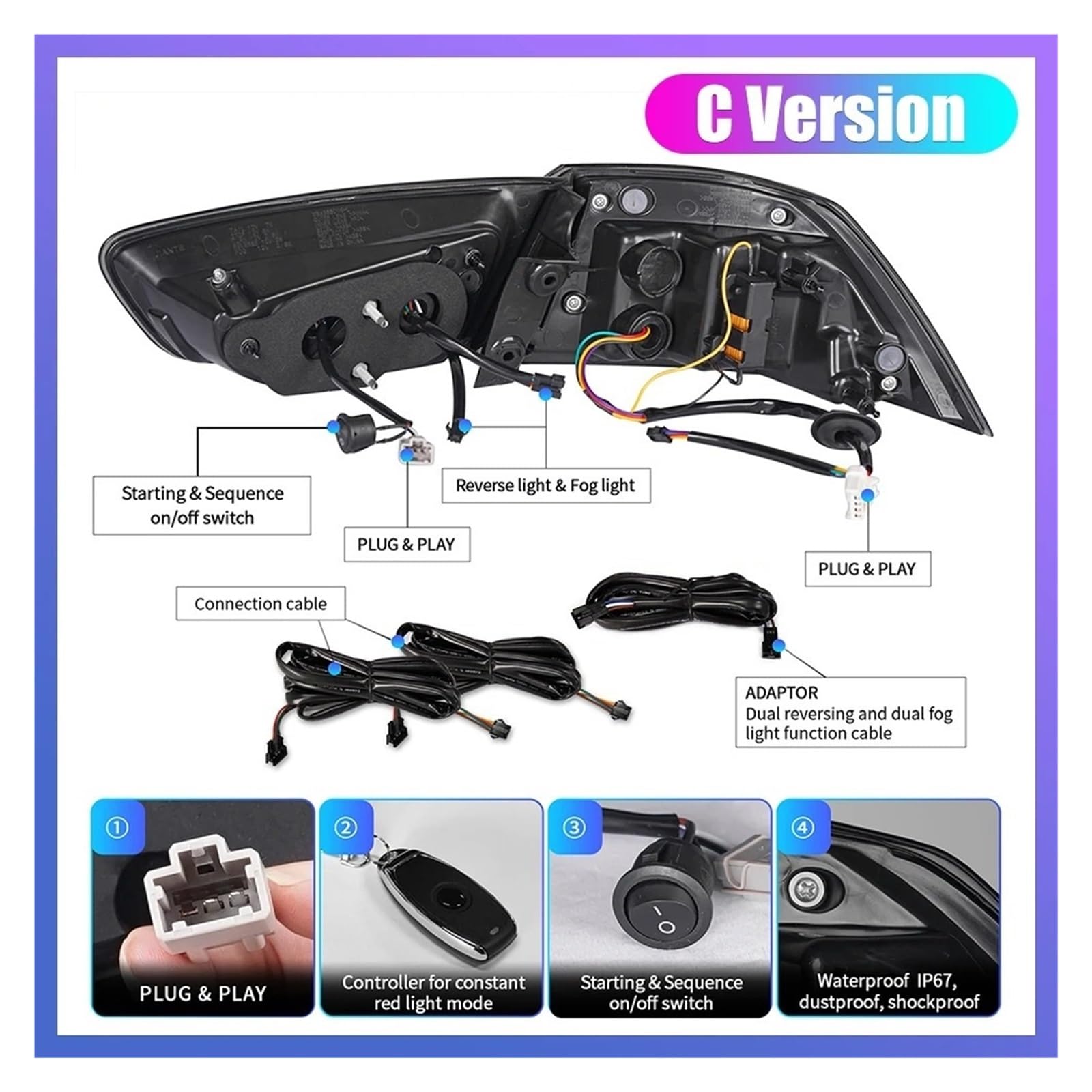 Faro Fanale Posteriore Per Mitsubishi Per Lancer Per EVO-X 2008-2018 Dinamica LED Luce Di Segnale Freno Coda Auto Parti Tuning 2PCs Montaggio