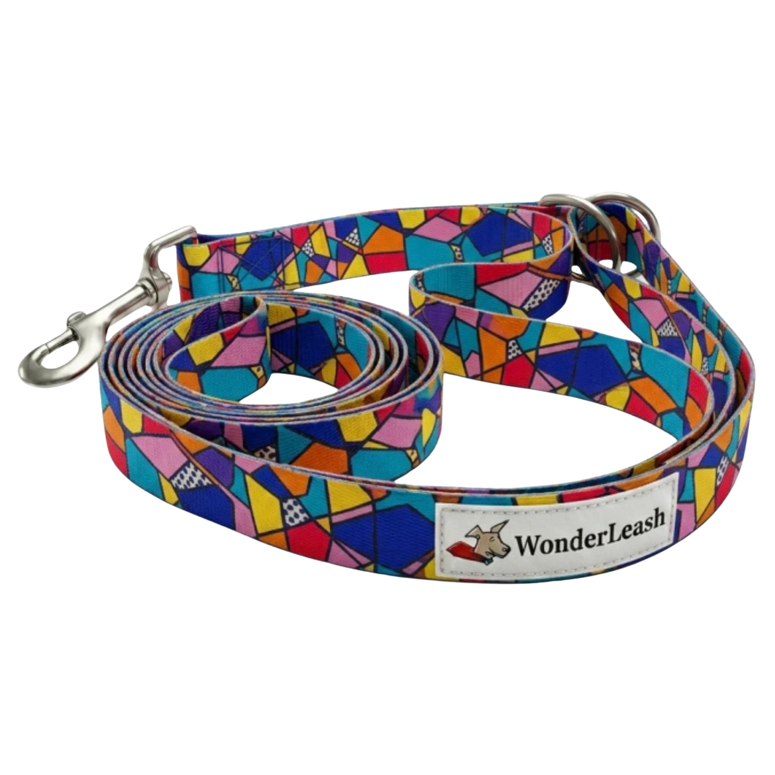 Wonderleash Guinzaglio per Cani Wonderleash 3 in 1, Linea Lunga Robusta, Guinzaglio da Addestramento con Collare di Emergenza, Manico Confortevole, Adatto a Cani Piccoli (Multicolore, M)
