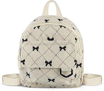 Mini Backpack, Corduroy Small Backpacks for Women, Cute Casual Mini Daypacks Lightweight Small Rucksack for Travel Daily Outings